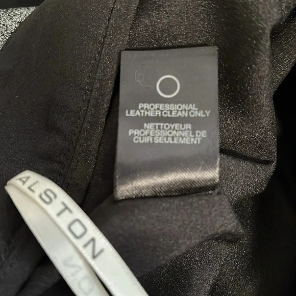 HALSTON HERITAGE Black Metallic Silver Genuine Leather Shorts, Size 8 - Picture 11 of 11